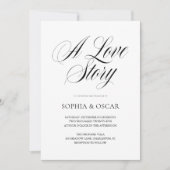 Invitation Élégant Mariage Script Minimaliste Calligraphie (Devant)