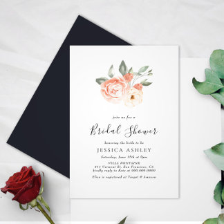 Invitation Élégant mariage script Shower Floral
