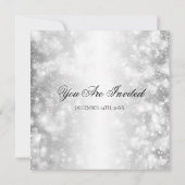 Invitation Elégant Mariage Silver Shimmer Lumières (Dos)