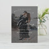 Invitation Élégant Mariage simple noir et blanc (Debout devant)