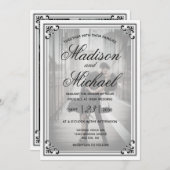 Invitation Élégant Mariage simple noir et blanc (Devant / Derrière)