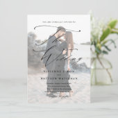 Invitation Élégant Mariage simple noir et blanc (Debout devant)