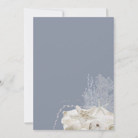 Invitation Elégant Mariage Simple Plage (Dos)