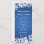 Invitation Elégant Mariage Snowflakes hiver Sapphire Bleu (Dos)