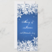 Invitation Elégant Mariage Snowflakes hiver Sapphire Bleu (Devant)