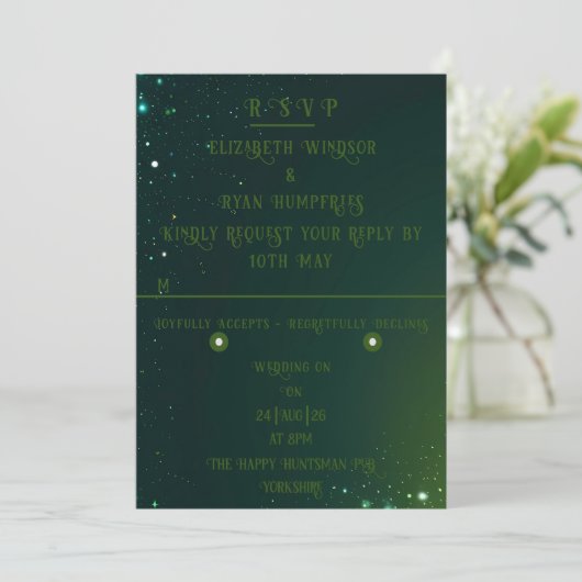 Invitation Élégant Mariage Sparkle (Debout devant)