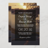 Invitation Élégant Mariage Sunset Lake (Devant / Derrière)