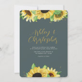 Invitation Élégant Mariage tout-en-un d'ardoise de tournesol (Devant)