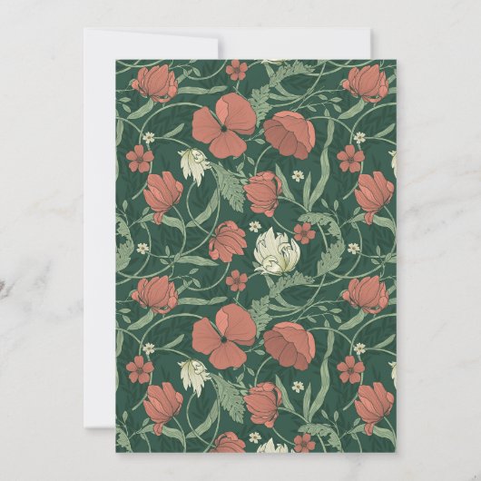 Invitation Élégant Mariage tout-en-un vert rustique (Dos)