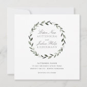 Invitation Élégant Mariage traditionnel de la couronne d'oliv (Dos)