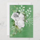 INVITATION ÉLÉGANT MARIAGE TRIM FLORAL BOUQUET SAGE (Dos)