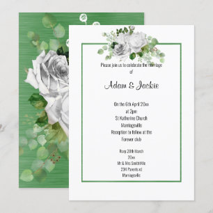 INVITATION ÉLÉGANT MARIAGE TRIM FLORAL BOUQUET SAGE