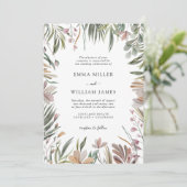 Invitation Élégant Mariage tropical (Debout devant)