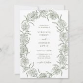 Invitation Élégant Mariage tropical (Devant)