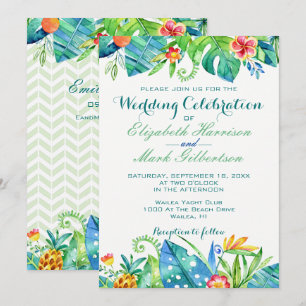 Invitation Élégant Mariage Tropical Floral Mariage de site We
