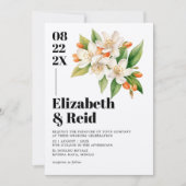 Invitation Élégant Mariage Tropical Méditerranéen Citrus (Devant)