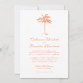 Invitation Élégant Mariage Tropical Palm Tree (Devant)