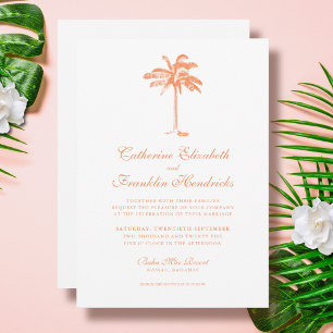 Invitation Élégant Mariage Tropical Palm Tree