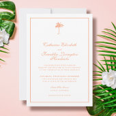 Invitation Élégant Mariage tropical palmier