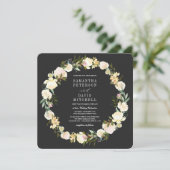 Invitation Elégant Mariage végétal de la Garland Floral (Debout devant)