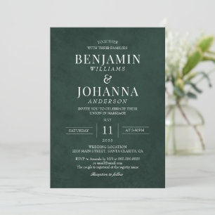 Invitation Élégant Mariage vert de la forêt