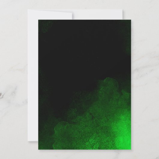 Invitation Élégant Mariage Vert Émeraude Or Personnalisé (Dos)