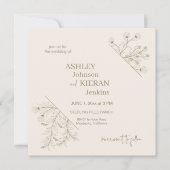 Invitation Élégant mariage vert mousse (Devant)