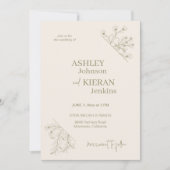 Invitation Élégant mariage vert mousse (Devant)