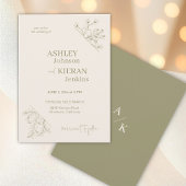 Invitation Élégant mariage vert mousse