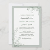 Invitation Élégant mariage vert Sage (Devant)