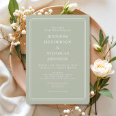 Invitation Élégant Mariage vert Sage Formal