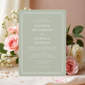 Invitation Élégant Mariage vert Sage Formal