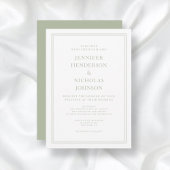 Invitation Élégant Mariage vert Sage Formal