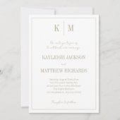Invitation Élégant Mariage Vert Sauge Monogramme  (Devant)
