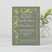 Invitation Élégant Mariage victorien (Debout devant)