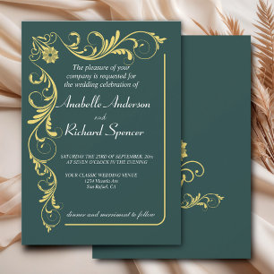 Invitation Élégant Mariage victorien