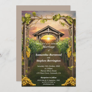 Invitation Élégant Mariage Vignoble