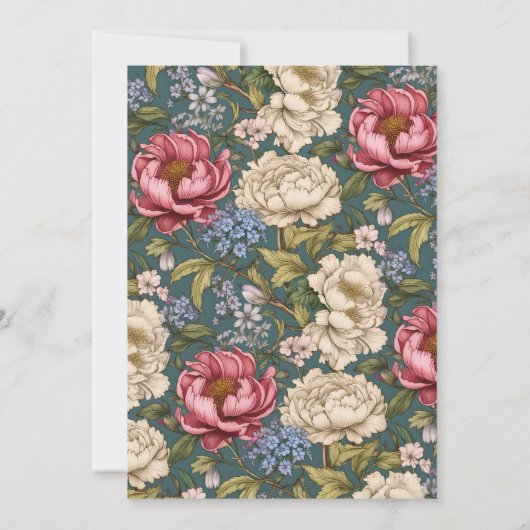 Invitation Élégant Mariage Vintage (Dos)