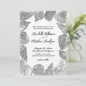 Invitation Elégant Mariage Vintage Seashell Beach (Debout devant)