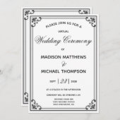 Invitation Élégant Mariage virtuel simple Mariage livestream (Devant / Derrière)