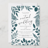 Invitation Élégant Mariage virtuel Turquoise (Devant)