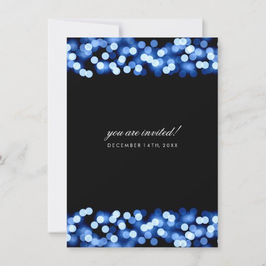 Invitation Elégant mariage Vow Renewal Blue Hollywood Glam (Dos)