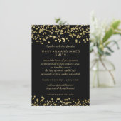 Invitation Elégant Mariage Vow Renewal Gold Foil Confetti (Debout devant)