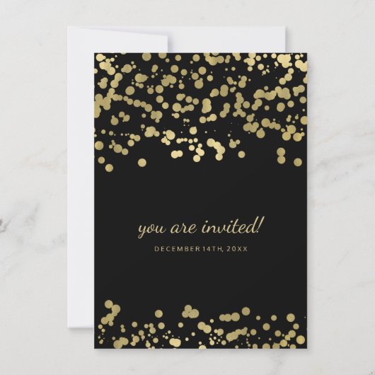 Invitation Elégant Mariage Vow Renewal Gold Foil Confetti (Dos)
