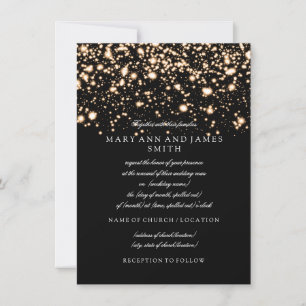 Invitation Elégant Mariage Vow Renouvellement Gold Midnight G