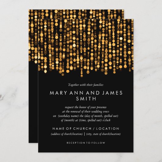 Invitation Elégant Mariage Vow Renouvellement Moderne Lumière (Devant / Derrière)