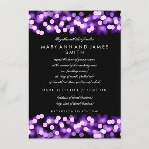 Invitation Elégant Mariage Vow Renouvellement violet Hollywoo
