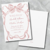 Invitation Élégant Mariage Whimsical Blush Pink Bow