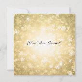 Invitation Elégant Mariage Wonderland Hiver Sparkle Gold (Dos)