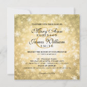 Invitation Elégant Mariage Wonderland Hiver Sparkle Gold (Devant)